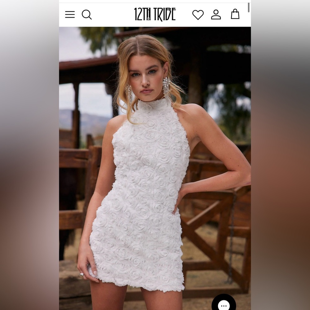 12th Tribe White Floral Mini Dress